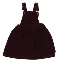 Vínová manšestrová laclová sukně H&M