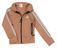 Starorůžová sportovní propínací mikina s logem Adidas