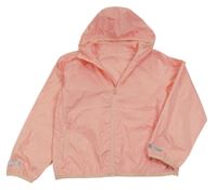 Broskvováí šusťáková nepromokavá bunda s kapucí 