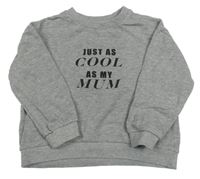 Šedá melírovaná mikina s nápisem Mango