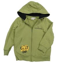 Khaki propínací mikina se Simbou a kapucí Disney 