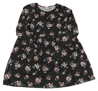Černé bavlněné květované šaty Y.F.K.