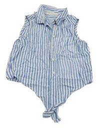 Modro-bílá pruhovaná halenka se zavazováním H&M