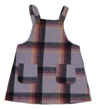 Levandulovo-barevné kostkované šaty Next