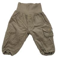 Hnědé manšestrové cuff kalhoty H&M