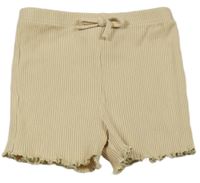 Béžové žebrované kraťasy Shein