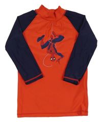 Červeno-tmavomodré UV triko se Spider-manem 