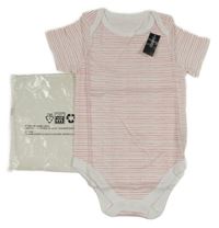 Nové - Bílo-růžové pruhované body Dunnes
