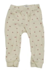 Pudrové žebrované tepláky s kytičkami Zara