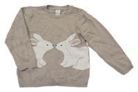 Béžový svetr se zajíčky H&M