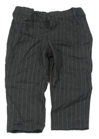 Tmavošedé pruhované chino slavnostní kalhoty H&M