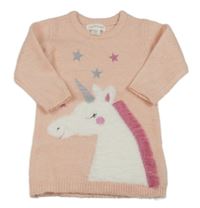 Broskvové svetrové šaty s jednorožcem PRIMARK