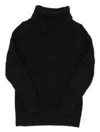 Černý žebrovaný svetrový rolák George