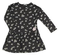 Tmavošedé šaty s kopretinami a Mickey Disney
