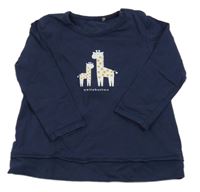 Tmavomodré mikinotriko se žirafami belly button