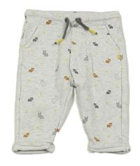 Světlešedé melírované tepláky s králíčky OBaïBi