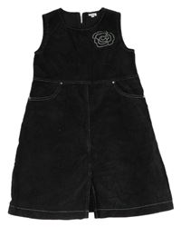 Černé manšestrové šaty s nášivkou oviesse