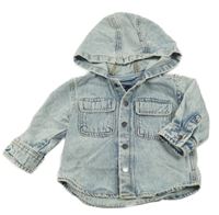 Modro-bílá plísňová riflová bunda s kapucí Next