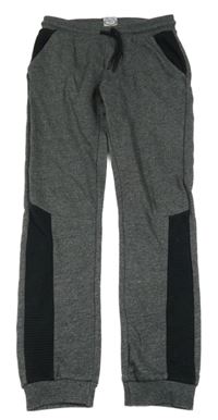 Tmavošedo-černé melírované tepláky C&A