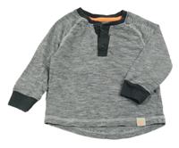 Černo-bílé melírované triko s dinosaurem Next