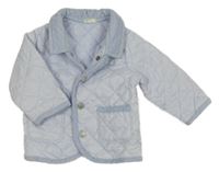 Světlemodrá prošívaná šusťáková vyteplená bunda s manšestrovým límečkem Benetton