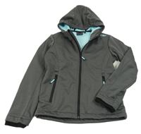 Tmavošedá softshellová bunda s kapucí CMP