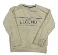 Světlebéžová mikina s nápisy a pruhy Nutmeg