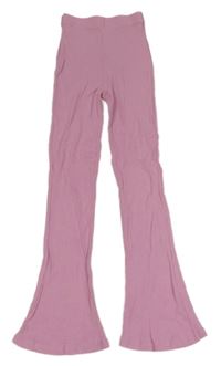 Růžové žebrované flare kalhoty George