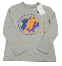 Nové - šedé melírované triko s míčem a fotbalistou M&S