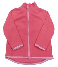 Růžová fleecová propínací mikina TESSENTIALS