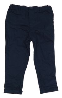 Tmavomodré chino plátěné kalhoty PRIMARK