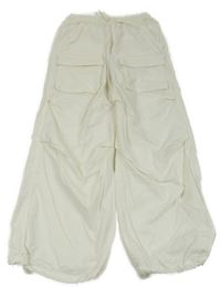 Bílé plátěné kalhoty H&M