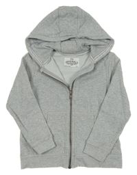 Šedá melírovaná propínací mikina s kapucí M&S