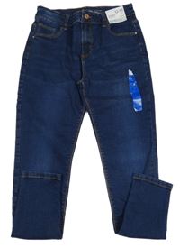 Nové - tmavomodré skinny mid rise teplákové rifle Denim Co.
