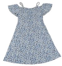 Bílo-modré kytičkované vzorované šaty PRIMARK