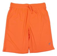 Neonově oranžové kostkované sportovní kraťasy PRIMARK