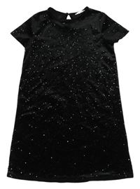 Černé třpytivé sametové šaty H&M