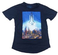 Tmavomodré tričko s raketou Next