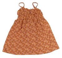 Broskvové květované lehké šaty Primark