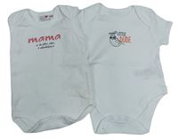 2x bílé body - s lenochodem + s nápisem