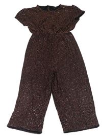 Černo-bronzový třpytivý slavnostní culottes overal Next