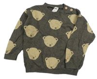 Hnědý svetr s medvědy H&M