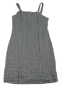 Světlešedo-černé třpytivé vzorované šaty zn. Primark