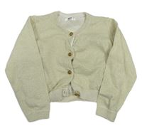 Béžové třpytivé svetrové propínací bolerko