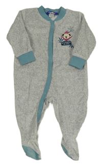 Šedý melírovaný sametový overal s koalou Lupilu