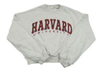 Světlešedá melírovaná crop mikina s nápisem - Harvard H&M