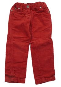 Červené manšestrové kalhoty Lupilu