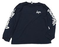 Tmavomodré triko s logem Hype