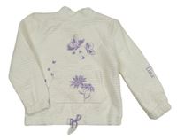 Bílá prošívaná mikina s motýly Kids