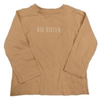 Hnědé triko s nápisem H&M